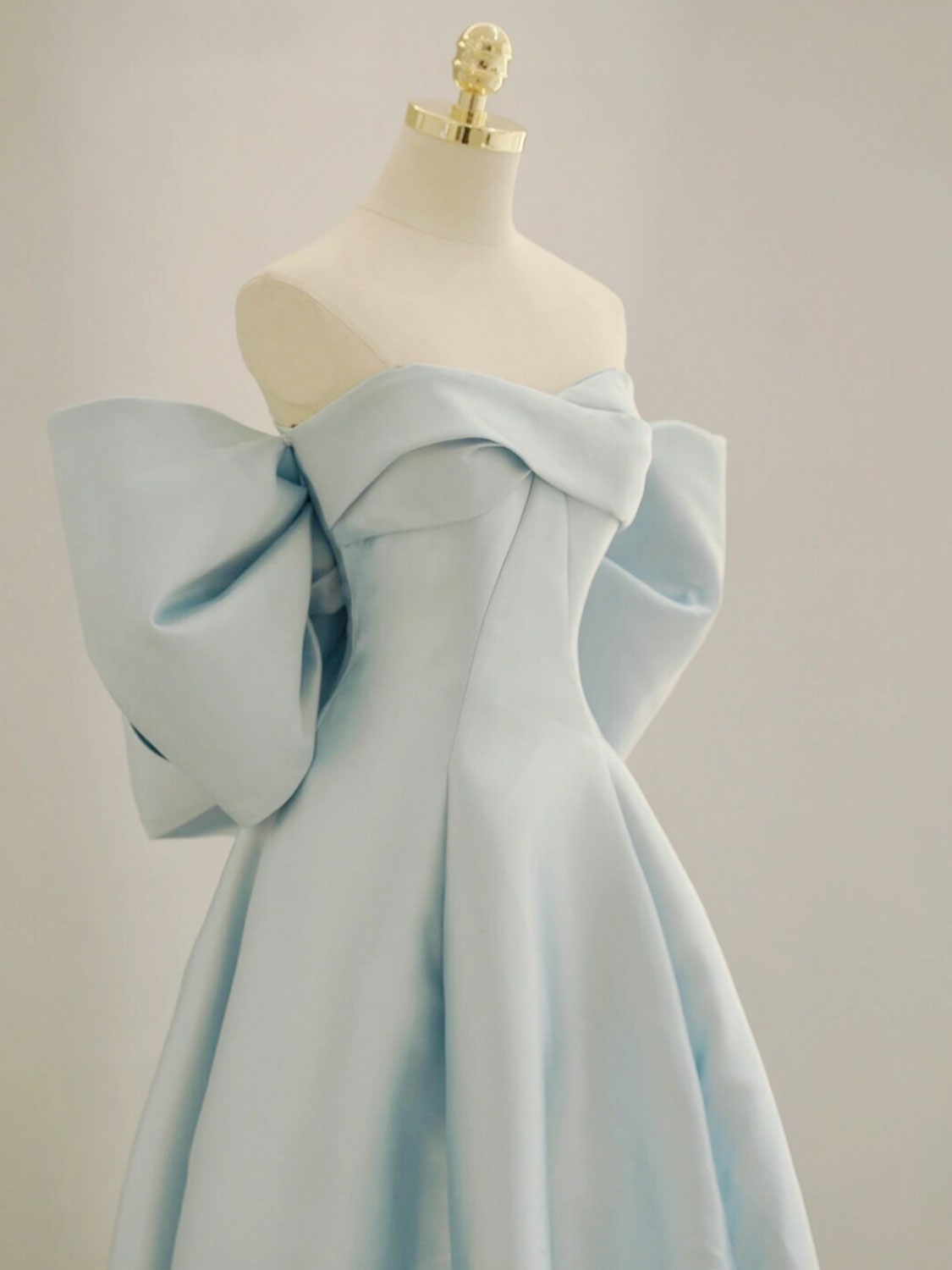 BXOXO Blue A-Line Satin Long Prom Dresses, Blue Satin Evening Dresses