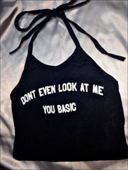 Bxoxo Women's Halter Neck Suspender Fashion Streetwear Chic Letter Print Hip Hop Rock Punk Emo Girls Y2K slim Sleeveless Camisole Tops