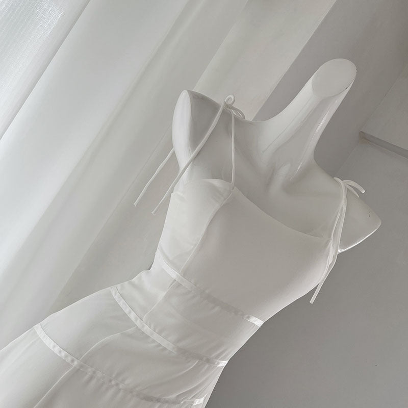 BXOXO - summer inspo French Temperament Slim Fit Irregular Dress Women Summer Fashion Backless Ruffled Suspender Dresses Elegant Party