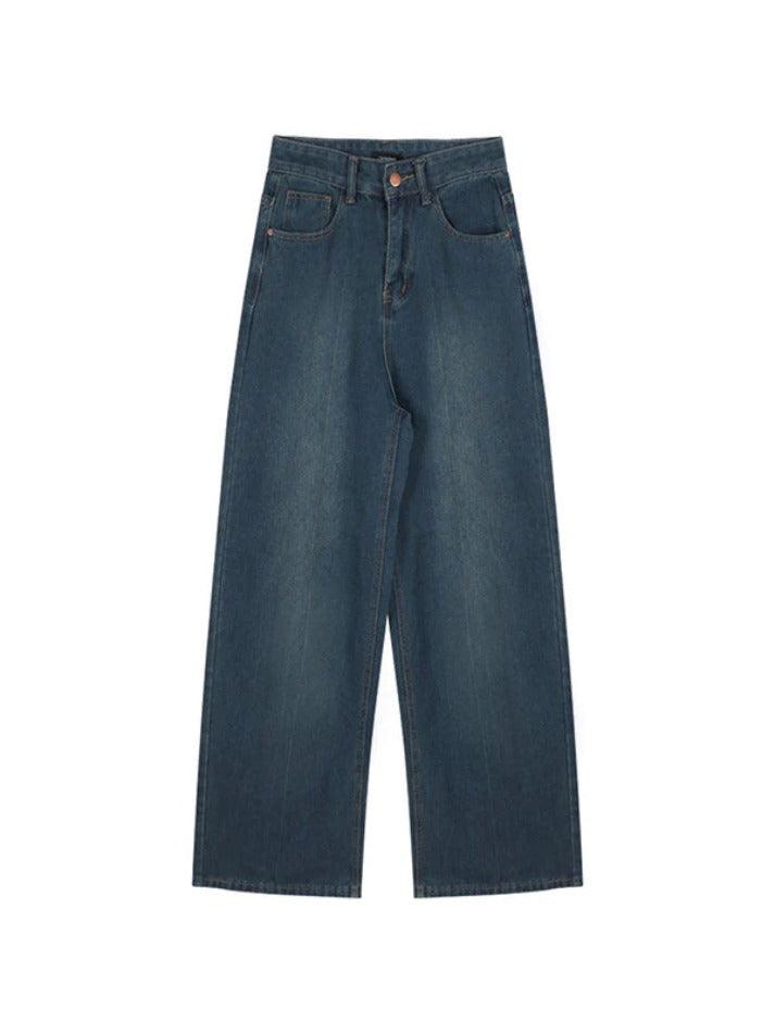 Vintage Blue Splice High Rise Boyfriend Jeans