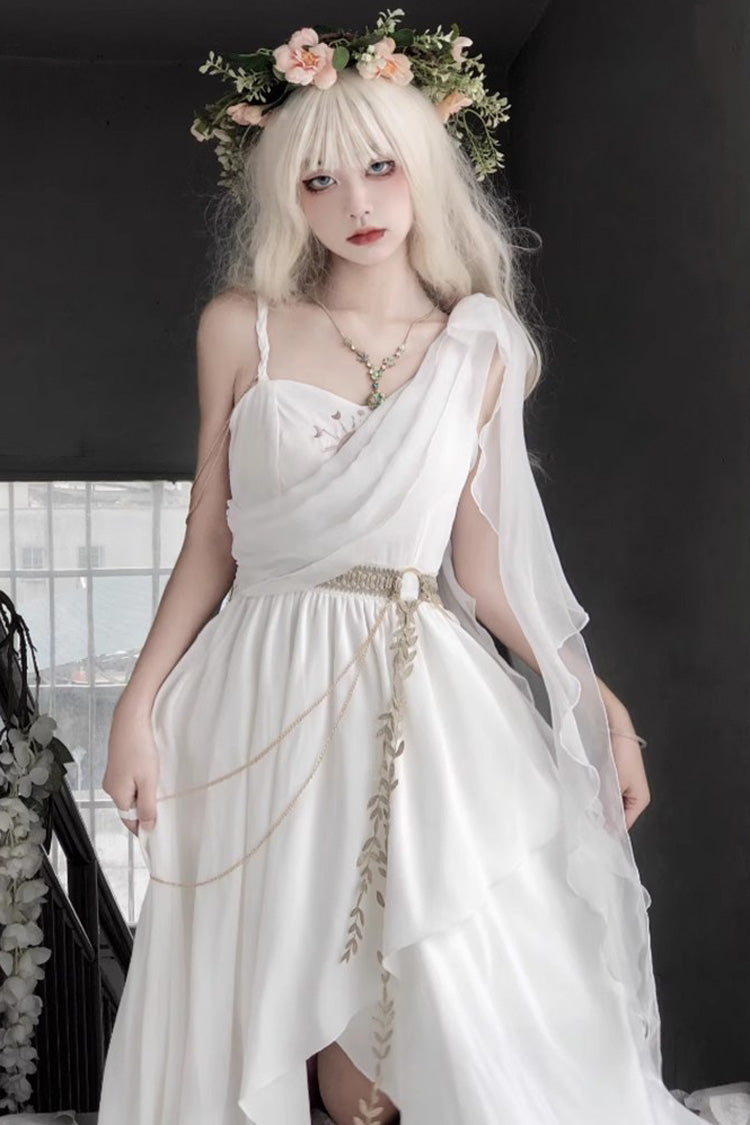 BXOXO White Sleeveless Tears of Themis Greek Style Gothic Lolita Jsk Dress