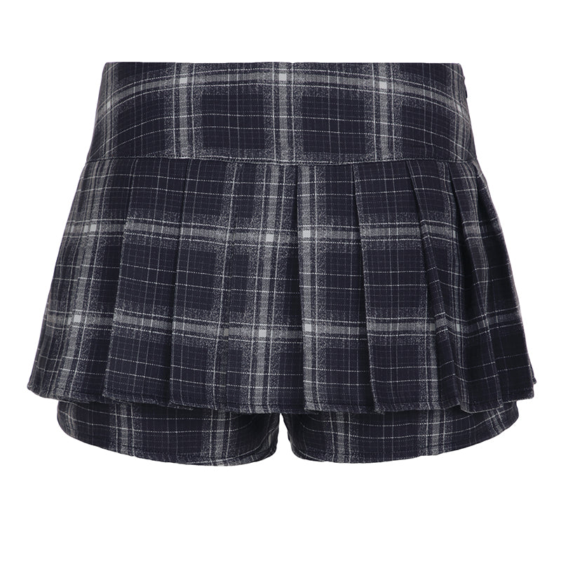 BXOXO - summer inspo England Style Plaid A-Line Skirt Preppy Style Simple All-Match Basic Women Mini Skirt Trendy Fashion Clothes