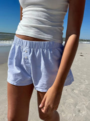BXOXO - summer inspo Casual Loose Stripe Button Details Summer Shorts Women Vacation Beach Outfits
