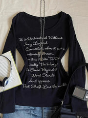 BXOXO Ywk Punk Long sleeves Winter Vintage Clothes 90s Women T Shirts Dark Letter Bottom Loose Oversized Top Kawaii Bow Coquette Tops