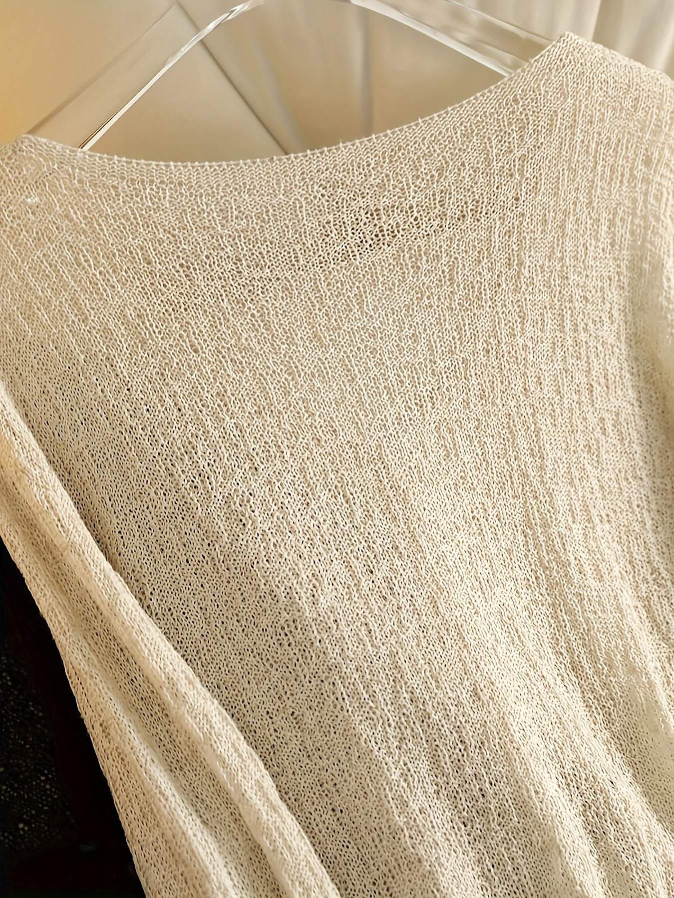 BXOXO Chic Lightweight V-Neck Knit Cardigan - Sheer Summer Shawl with Long Sleeves, Polyester Blend, Perfect for Spring/Summer/Fall, Women’s Casual & Sexy Style, Spring Outerwear | Elegant Open Front | Glossy Knit Fabric