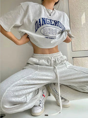 BXOXO Women Sweatpants Casual Joggers Harajuku Hip Hop Korean Fashion Y2k Female Wide Leg Sports Trousers Streetwear Loose