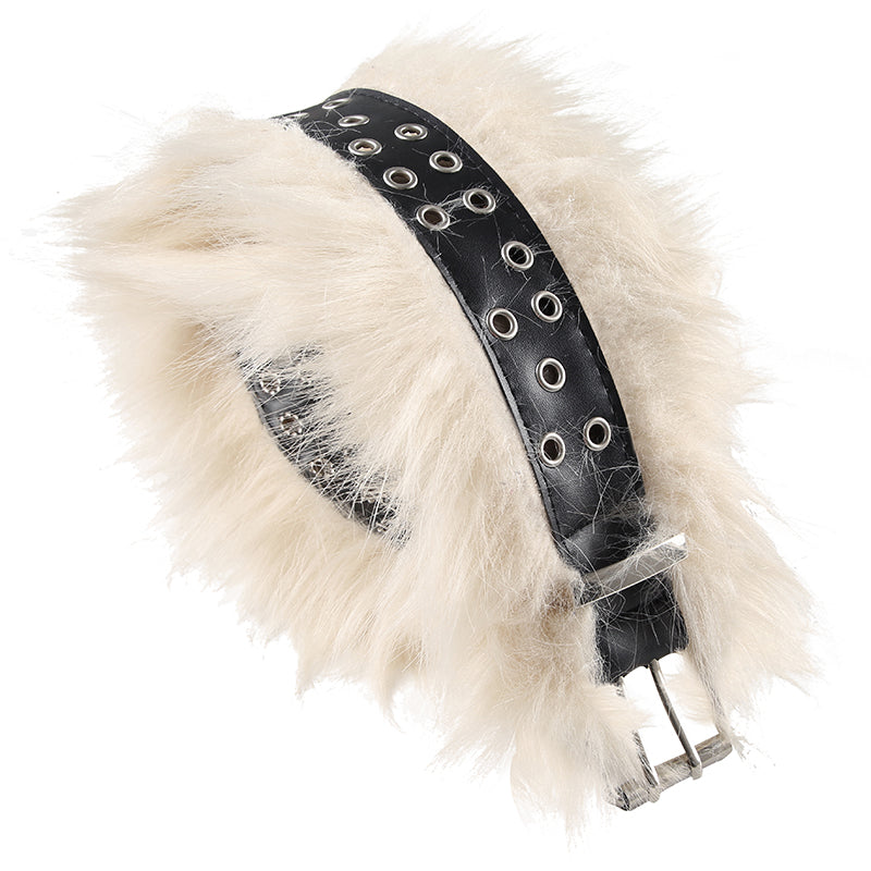 BXOXO - summer inspo Faux Fur Spliced Pu Fashion Women’s Belts Chic All-Match Khaki Y2k Retro Wild Style Accessorie Exquisite