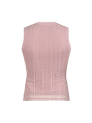 BXOXO - summer inspo Pink Sweet Slim Sleeveless V Neck Cute Y2K Lace Vest Top Women 2000s Kawaii Clothes