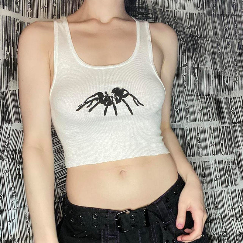 Bxoxo Punk Gothic Women's Tank Top Tank Streetwear Harajuku Emo Girls vintage Chic Geometric Pattern Slim Y2K Summer rock Grunge Tops
