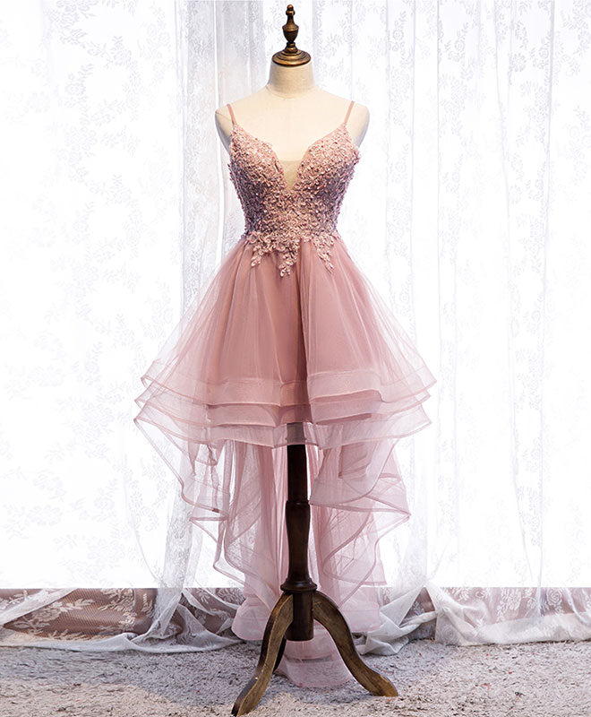 BXOXO DRESS TO IMPRESS Blue Sweetheart Tulle Lace High Low Prom Dress, Blue Homecoming Dress