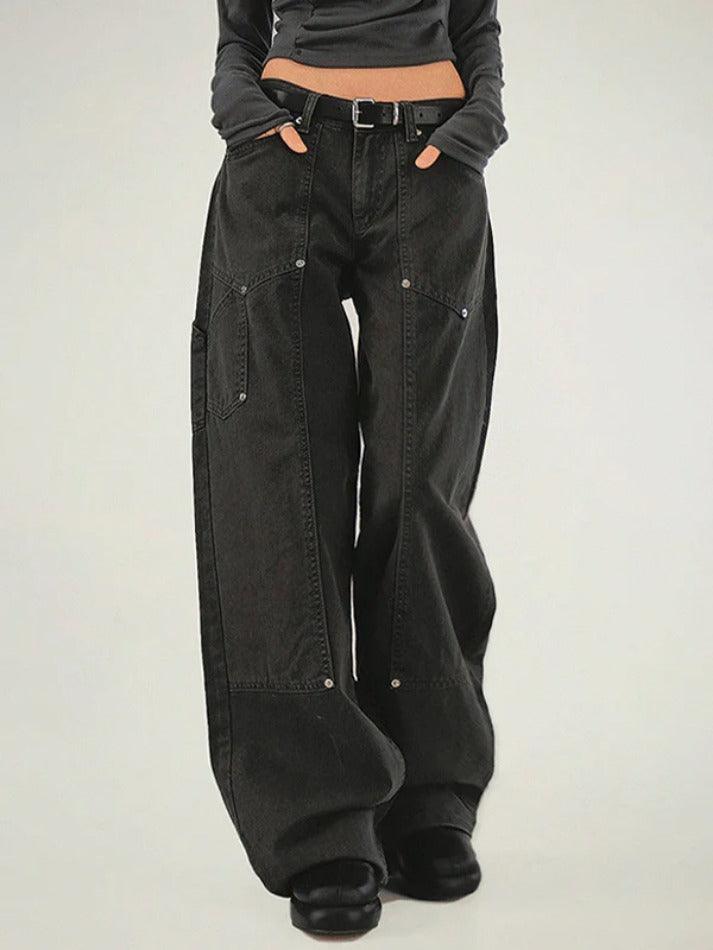 Street Rivet Studded High Rise Boyfriend Jeans