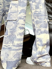 Street Wash Camo Multi Pocket Cargo Jeans