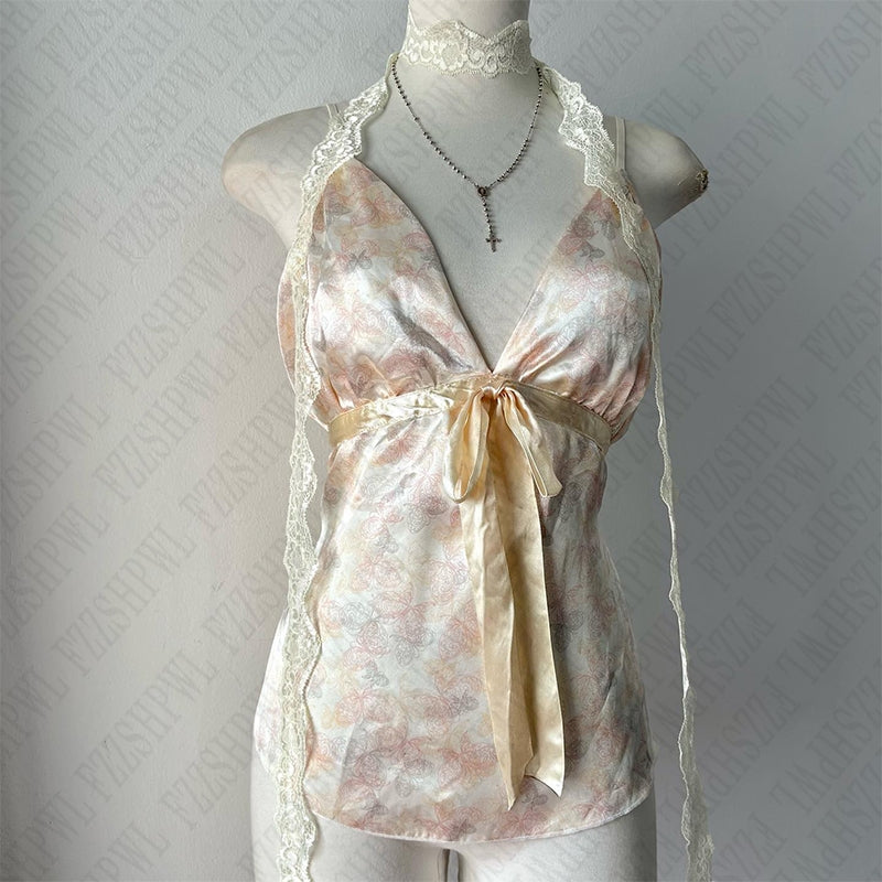 Bxoxo Y2K women's sleeveless camisole top streetwear casual 2000s vintage aesthetic new summer versatile Harajuku slim sexy baby Tops