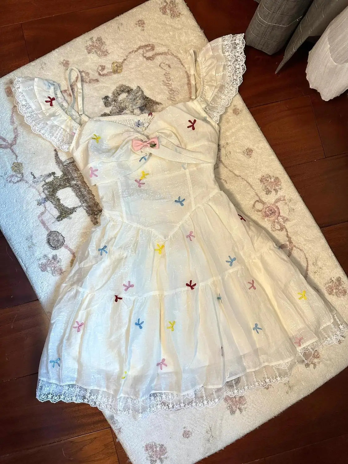 BXOXO Summer Y2k Dresses Women Clothes Sweet Girl Cute White Korea Slim 2000s Lace Bow Short Dress Kawaii Harajuku Femme Gothic Dress