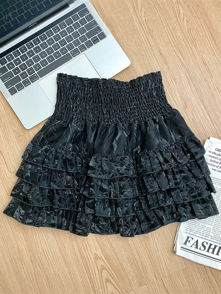 BXOXO - summer inspo Spring Two Piece Set Women Slash Neck Strap T-shirt Cute Skirt Suit Female Korean Slim Tops+Princess Cake Skirt 2025
