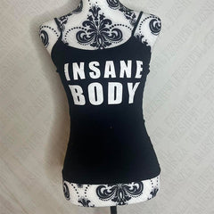 Bxoxo Rock Streetwear Punk Y2K Women's Sleeveless Camisole Tops Gothic Letter Print Fashion Harajuku Emo Girls Slim sexy Baby Crop Top