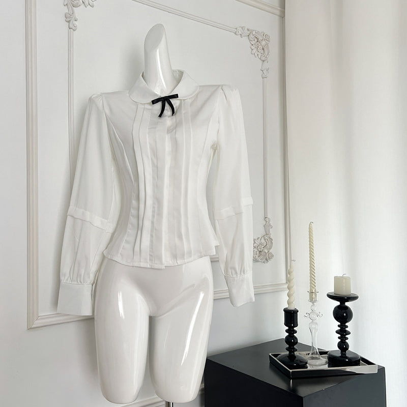 BXOXO - summer inspo Elegant Retro Preppy Style Suit Women Gentle Long Sleeve Shirt + Suspender Skirt Two Piece Set Fashion Outfits
