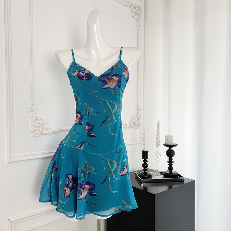 BXOXO - summer inspo Floral Suspender Women Dress 2025 Summer New Chic Design Sexy Spicy Girl Casual Sleeveless Dress Seaside Vacation Style