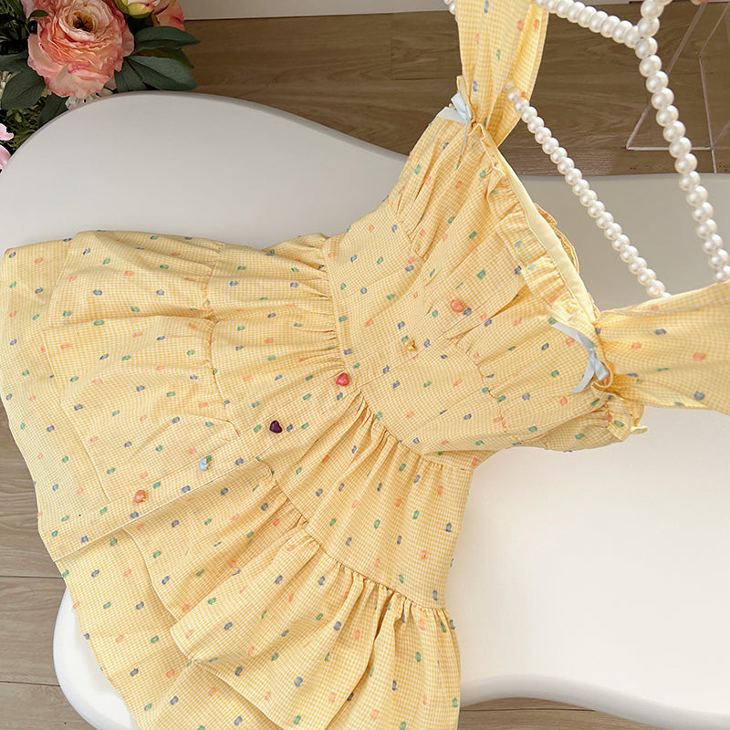 BXOXO - summer inspo Sweet Style Polka Dots Dress Women's Elegant Sleeveless Dresses Summer Cute Ruffled Dress Ladies