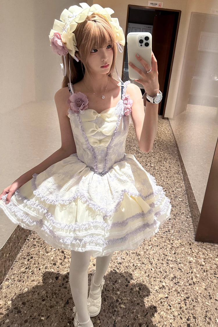 BXOXO - Jasmine Rain Print Stitching Lace Sweet Lolita Jsk Dress 6 Colors