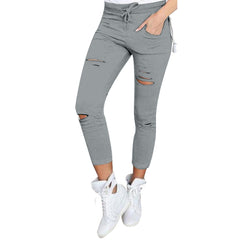 nba outfit for women Casual Pants Pencil Pants Ripped Women's Leggings