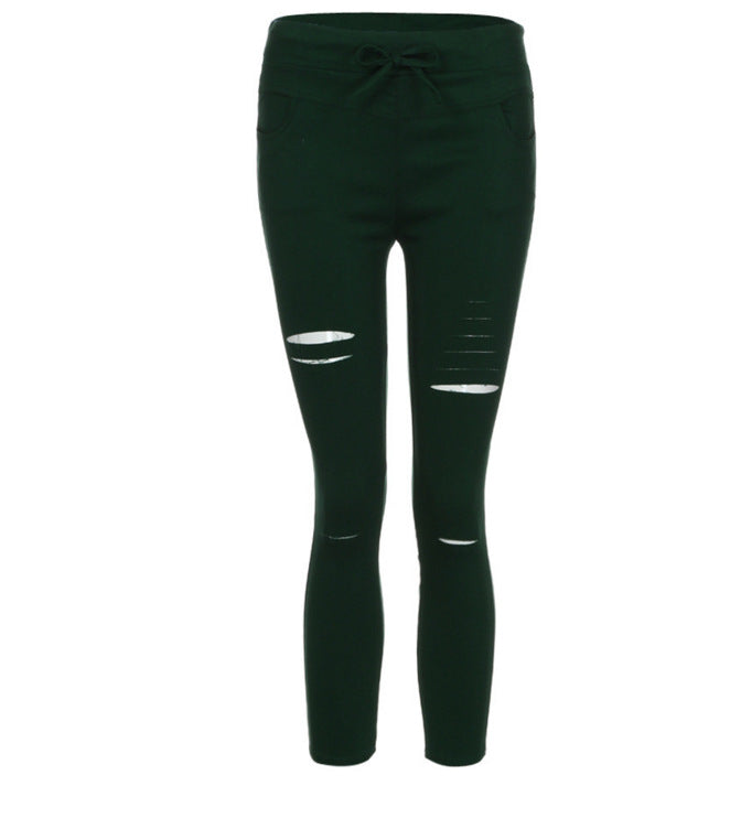 nba outfit for women Casual Pants Pencil Pants Ripped Women's Leggings
