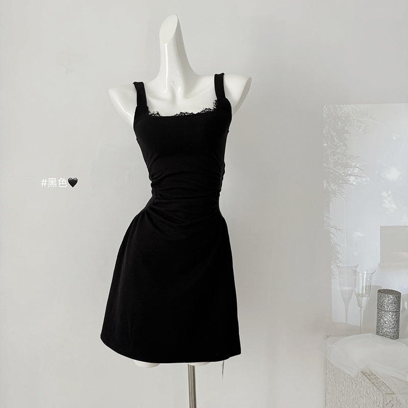 BXOXO - summer inspo French Fashion Suspender Dress Women 2025 Summer Gentle Style Elegant Sleeveless A-Line Dress