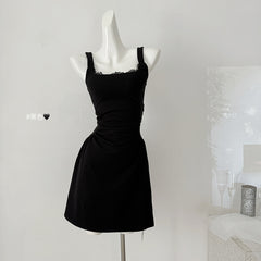 BXOXO - summer inspo French Fashion Suspender Dress Women 2025 Summer Gentle Style Elegant Sleeveless A-Line Dress