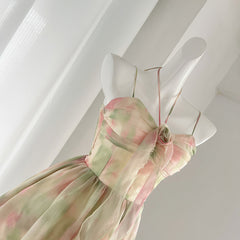 BXOXO - summer inspo Vintage Irregular Ruffles Sling Dress Women 2025 Summer New Holiday Style Sexy Off-shoulder Slim Sleeveless Dress