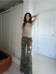 BXOXO Vintage Aesthetics T-shirts Women Grunge Printted Tees Gothic Irregular Tops Punk Streetwear Y2k Short Sleeve Hippie