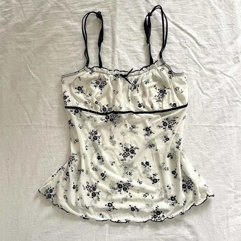 Bxoxo Cute Lace Bow Women Tank Vest vintage Aesthetic Y2K Sweet Harajuku crop tops Streetwear Hip Hop Punk Rock emo girl Baby T-Shirt