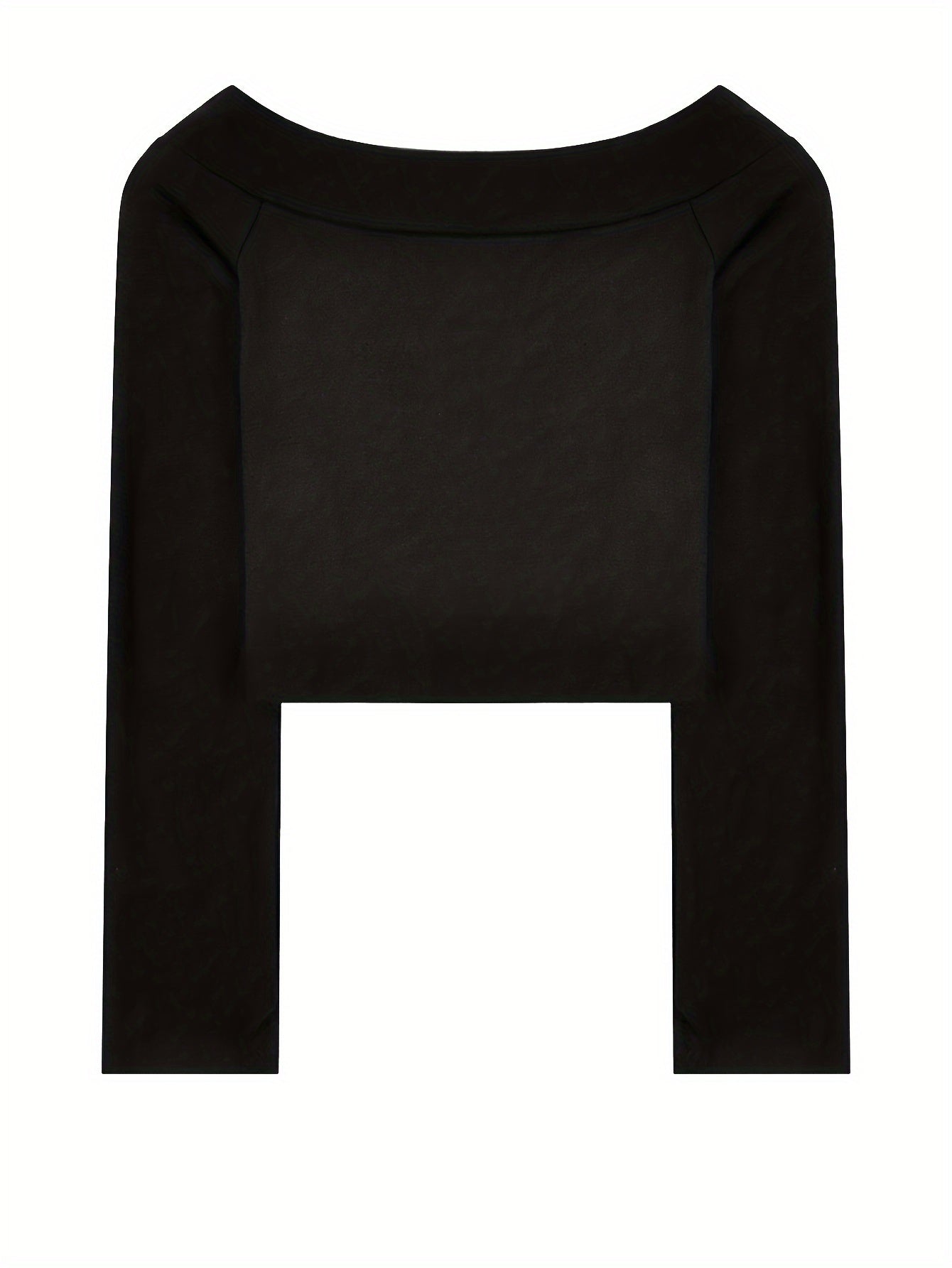 BXOXO Y2K Off Shoulder Long Sleeve Slim Crop Graphic Print T-shirt - Women's Clothing