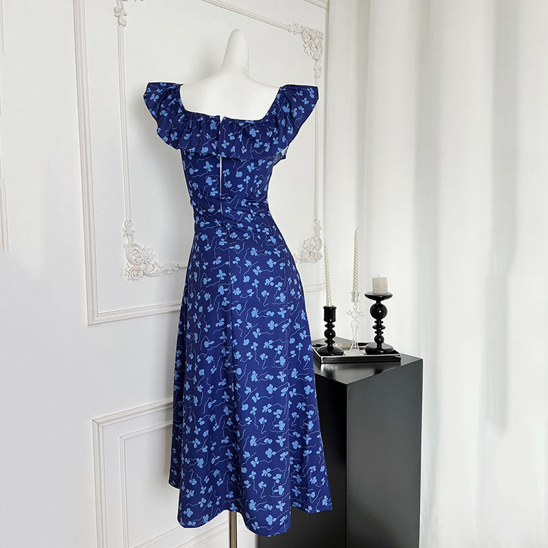 BXOXO - summer inspo Summer French Elegant Floral Midi Dress Beach Style Korean Fashion Dress Evening Party Sexy Sleeveless Dress