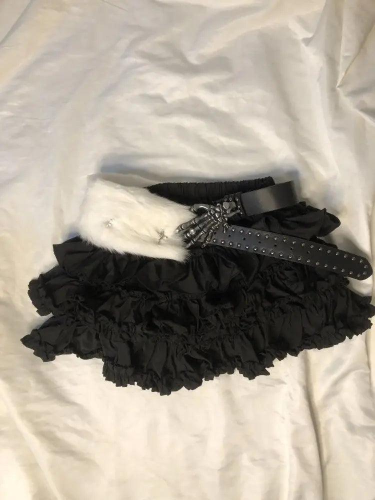 BXOXO Skirts Punk Emo Girl Clothes 2000s Gothic Hip Hop Femme Mini Skirt Sexy Summer Lolita Ball Gown Harajuku Y2k Shorts Skirt Women