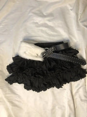 BXOXO Skirts Punk Emo Girl Clothes 2000s Gothic Hip Hop Femme Mini Skirt Sexy Summer Lolita Ball Gown Harajuku Y2k Shorts Skirt Women