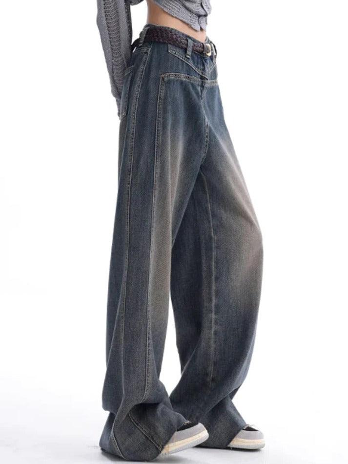 Vintage Wash Raw Trim Boyfriend Jeans