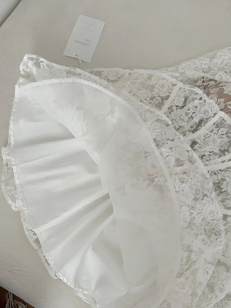 BXOXO France Elegant Fashion High End Evening Dress Women Embroidery Lace Fishbone Mini Party Dress Female Casual Chic Sexy Clothing