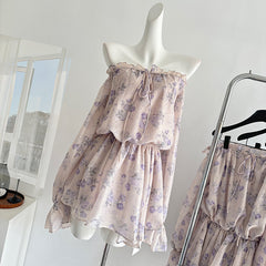 BXOXO - summer inspo Summer New Elegant Women's Dress Beach Holiday Style Flower Printed Dresses Fashion Design Sense Niche Long Sleeve Dress