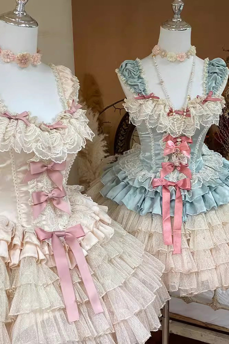 BXOXO - Love God Girl Romantic Ballet Style Multi-layer Ruffle Sweet Princess Lolita Dress 2 Colors