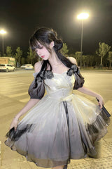 BXOXO - Gradient Gorgeous Bowknot Strawberry Princess Hanayome Short Sweet Lolita Jsk Dress 4 Colors