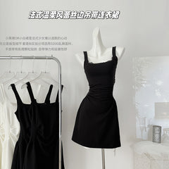 BXOXO - summer inspo French Fashion Suspender Dress Women 2025 Summer Gentle Style Elegant Sleeveless A-Line Dress