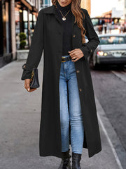 BXOXO Long Sleeves Loose Buttoned Split-Joint Lapel Outerwear Trench Coats