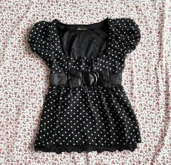 BXOXO Aesthetic Crop Top Women Clothes Polka Dot T shirts Harajuku Short sleeve Lace Casual 2000s Graphic Tees Femme Kawaii Korea Tops