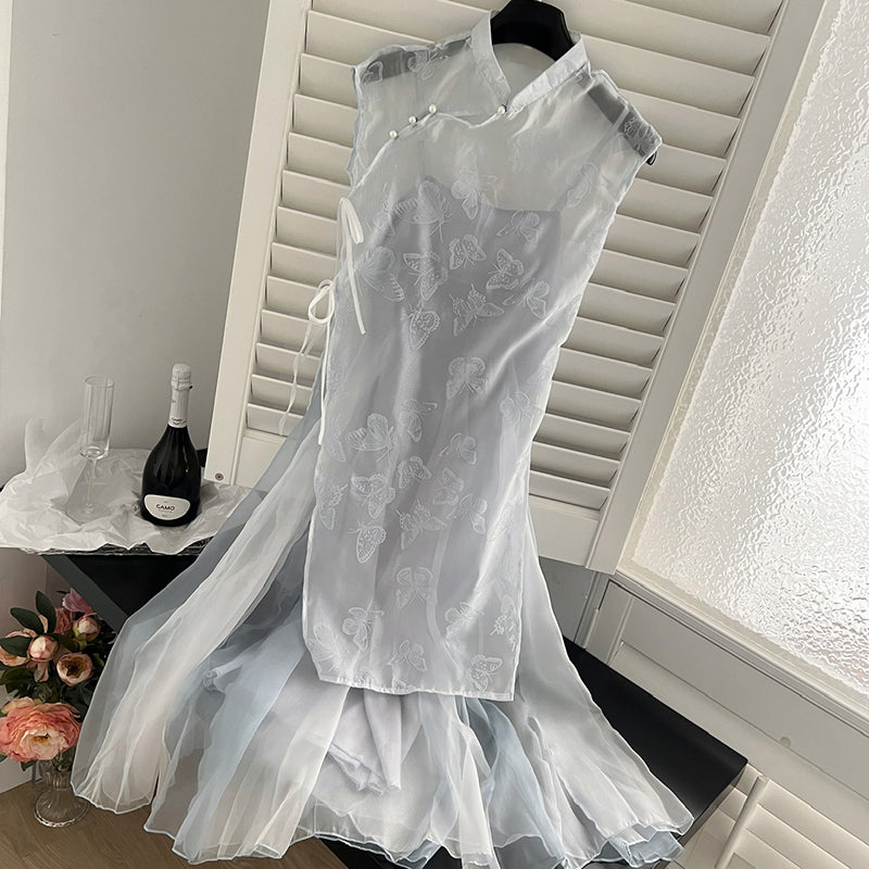 BXOXO - summer inspo New Chinese Style Dress Retro Summer New Chic Design Long Dress Fashion Temperament Dress