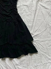 BXOXO Punk Sexy Dresses Women Clothes Summer Vintage 90s Korea Dress Sweet Girl High Waist Slim Gothic Harajuku Y2k Short Halter Dress