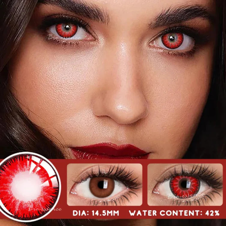 BXOXO Halloween Cosplay Lenses 2PCS  Color Contact Lenses for Eyes Blue Lense Fashion Lenses Beauty Makeup Anime Lenses