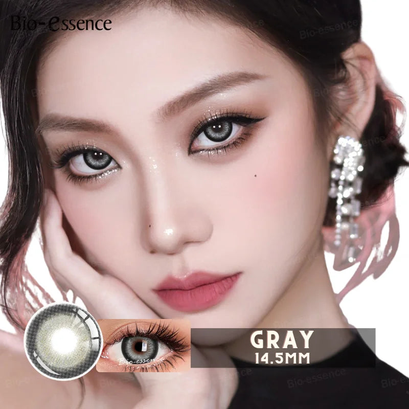 BXOXO 1 Pair Myopia Lenses Colored Contact Lenses Natural Lenses With Diopters Brown Lenses Gray Lense Prescription Lenses