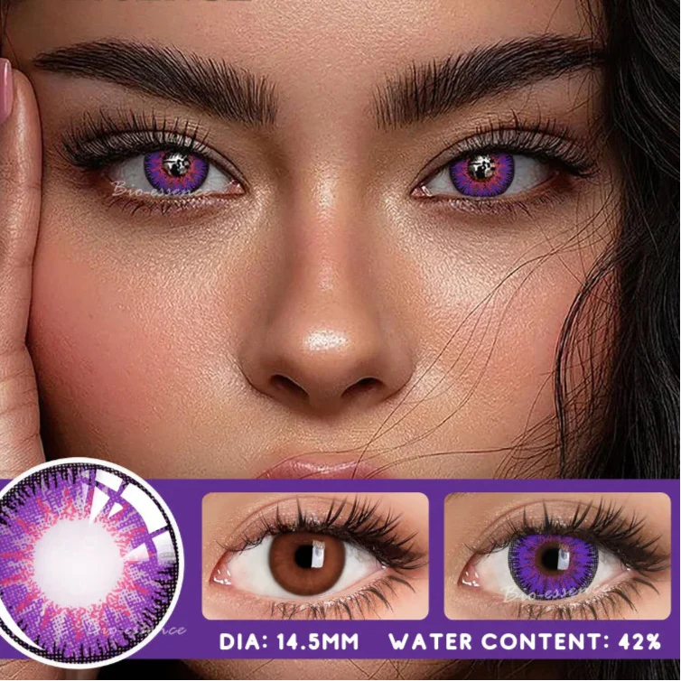 BXOXO Halloween Cosplay Lenses 2PCS  Color Contact Lenses for Eyes Blue Lense Fashion Lenses Beauty Makeup Anime Lenses
