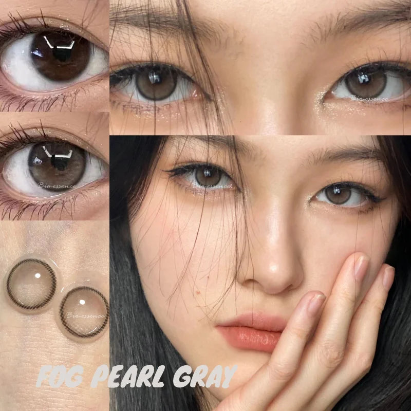 BXOXO 1 Pair Myopia Lenses Colored Contact Lenses Natural Lenses With Diopters Brown Lenses Gray Lense Prescription Lenses