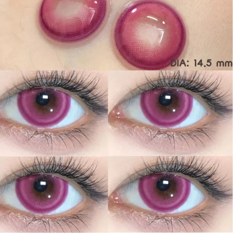 BXOXO 1 Pair Colorcon Korean Colored Contact Lenses with Degree Myopia Lenses Anime Accessories Pink Lenses Cosplay Lenses
